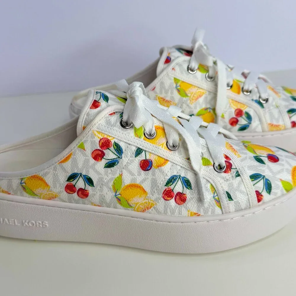 Michael Kors Poppy Fruit Print Logo Slip-On Sneaker Women's 8 - Picture 7 of 9